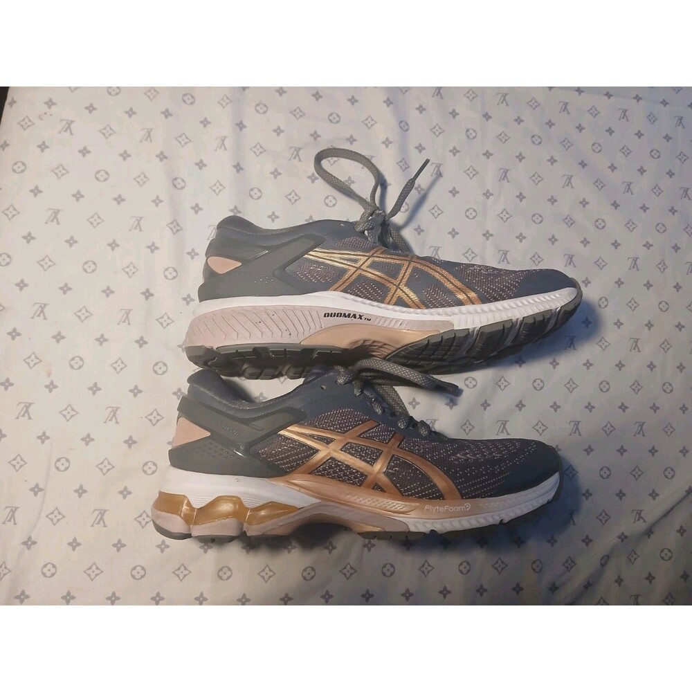 ASICS Gel Kayano 25 Running Shoes Women's Gray Rose Gold Sz 7 Sneakers